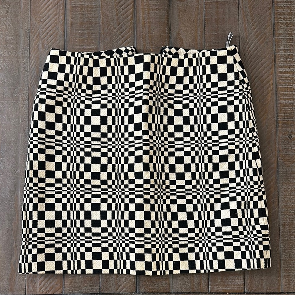 Celine Checkered Black and White Skirt